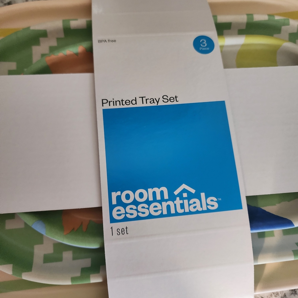 New Room Essentials Multicolor Patterned Tray Set 3, From Target. - Picture 4 of 10